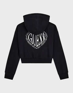 GUESS HOODED LS ACTIVE TOP W/ZIP FLEECE COPII GIRL