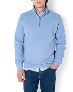 THE BOSTONIANS BLUZA FLEECE DIN BUMBAC HALF ZIP REGULAR FIT