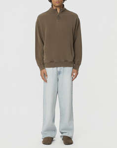 DIRTY LAUNDRY DROPPED SHOULDER HALF-ZIP CREWNECK