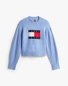 TOMMY JEANS TJW MELANGE FLAG SWEATER RIB EXT