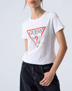 GUESS SS CN PEARLS LOVE TRIANGLE TEE BLUZA DE DAMA