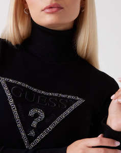 GUESS LS TN MELANIE TRIANGLE LOGO SW TRICOTAT DE DAMA