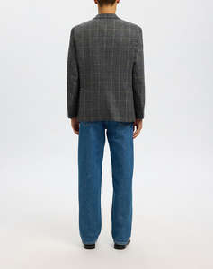 SEL SLHREG-DALLAS WOOL BLEND CHECK BLZ