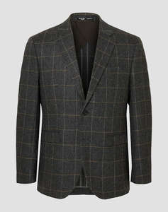 SEL SLHREG-DALLAS WOOL BLEND CHECK BLZ