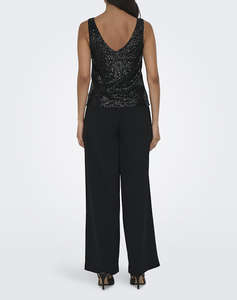 ONLY ONLANA S/L V-NECK SEQUINS TOP JRS