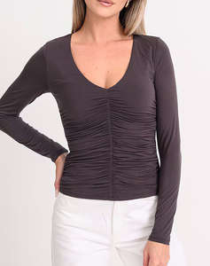 GUESS LS V-NECK AYLEEN TOP BLUZA DE DAMA