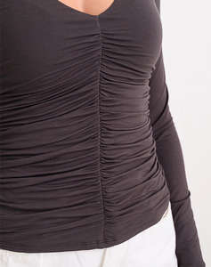 GUESS LS V-NECK AYLEEN TOP BLUZA DE DAMA