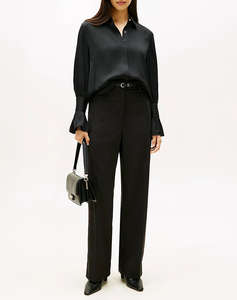 TOMMY HILFIGER SATEEN RUFFLE CUFF LS SHIRT