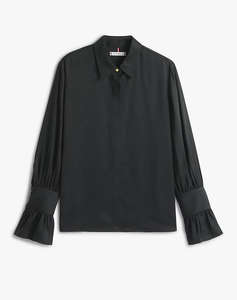 TOMMY HILFIGER SATEEN RUFFLE CUFF LS SHIRT
