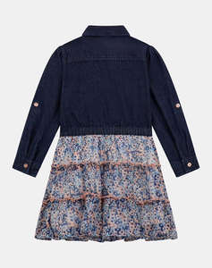 GUESS MIXED FABRICS ADJ. LS DRESS ROCHIE DE COPII GIRL