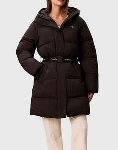 CALVIN KLEIN BELTED MIDWEIGHT LONG PUFFER