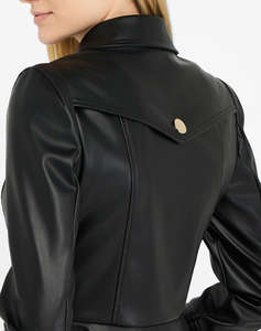 LIU JO BLACK_CF5C25_GIACCA SLIM FIT GEACA DE DAMA DIN PIELE