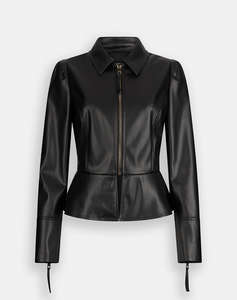 LIU JO BLACK_CF5C25_GIACCA SLIM FIT GEACA DE DAMA DIN PIELE