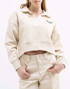 GUESS JEANS GJ NOTCHED COLLAR CROP SWEAT HANORAC DE DAMA