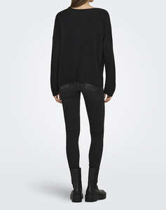 ONLY ONLSTARRY LS SEQUIN BOXY V-NECK KNT