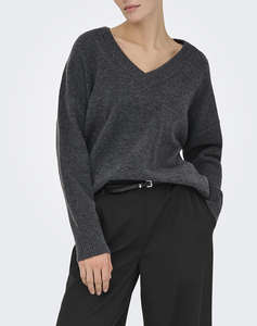 ONLY ONLMARI LS LOOSE V-NECK KNT