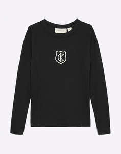 CALVIN KLEIN LS RIB TEE + CREST LOGO
