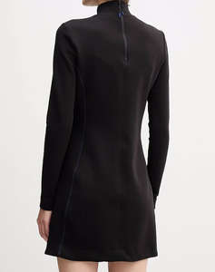 CALVIN KLEIN LS SCUBA FIT AND FLARE DRESS