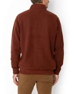 THE BOSTONIANS BLUZA FLEECE DIN BUMBAC HALF ZIP REGULAR FIT