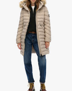 SUPERDRY D2 OVIN FUJI FAUX FUR HOOD MID LENGTH GEACA DE DAMA