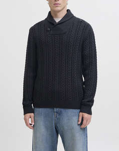 JACK&JONES JPRBLUSEAN KNIT CABLE SHAWL NECK