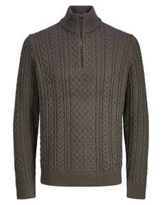JACK&JONES JPRBLUSEAN KNIT CABLE HALF ZIP SN