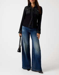 GUESS SANDRA MIX TWEED SHIRT CAMASA DE DAMA