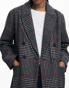 DESIGUAL COAT_CAPUCHA_CHECK PALTON DE DAMA