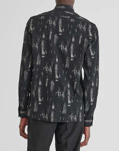 ANTONY MORATO MMSL00614FA430650 MIN OF 6 SHIRT BARCELONA REGULAR STRAIGHT FIT IN PRINTED COTTON VISCOSE BLEND FABRIC WITH LOGOED METAL BADGE BLUZA DE BARBATI