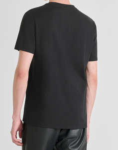 ANTONY MORATO MMKS02554FA100240 MIN OF 6 T-SHIRT REGULAR FIT IN JERSEY COTTON FABRIC WITH RUBBER AND FLOCK PRINT BLUZA DE BARBATI