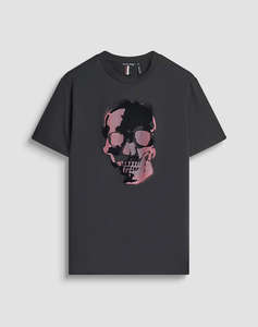 ANTONY MORATO MMKS02554FA100240 MIN OF 6 T-SHIRT REGULAR FIT IN JERSEY COTTON FABRIC WITH RUBBER AND FLOCK PRINT BLUZA DE BARBATI