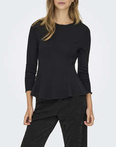 ONLY ONLKENYA L/S PEPLUM TOP JRS NOOS