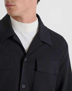 ANTONY MORATO MMSL00776FA600260 MIN OF 6 SHIRT REGULAR FIT IN STRETCH VISCOSE BLEND FABRIC TWILL CONSTRUCTION WITH LOGOED METAL BADGE BLUZA DE BARBATI