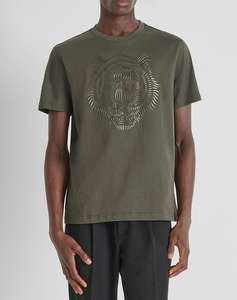 ANTONY MORATO MMKS02566FA100240 MIN OF 6 T-SHIRT REGULAR FIT IN JERSEY COTTON FABRIC WITH RUBBER REFLECTIVE TIGER PRINT BLUZA DE BARBATI