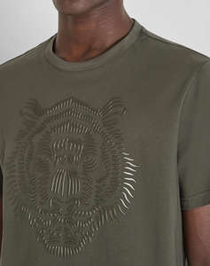 ANTONY MORATO MMKS02566FA100240 MIN OF 6 T-SHIRT REGULAR FIT IN JERSEY COTTON FABRIC WITH RUBBER REFLECTIVE TIGER PRINT BLUZA DE BARBATI