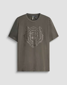 ANTONY MORATO MMKS02566FA100240 MIN OF 6 T-SHIRT REGULAR FIT IN JERSEY COTTON FABRIC WITH RUBBER REFLECTIVE TIGER PRINT BLUZA DE BARBATI