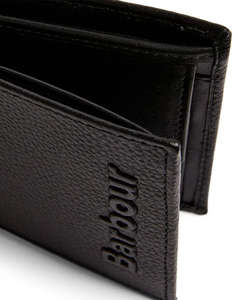 BARBOUR LOGO LEATHER BILLFOLD WALLET