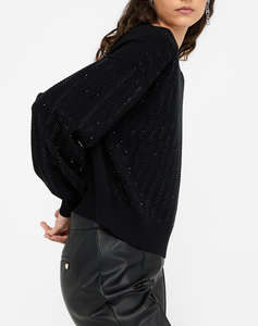 LIU JO BLACK_CF5M12_MAGLIA CHIUSA M/L BLUZA DE DAMA