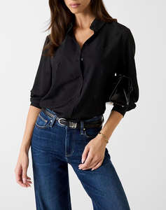 GUESS LS FLORE LOGO HOTFIX SHIRT CAMASA DE DAMA