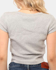 CALVIN KLEIN JEANS A- WOVEN LABEL 2X2 RIB BABY TEE