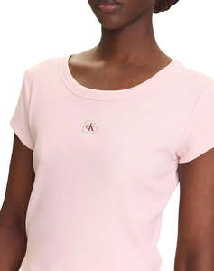 CALVIN KLEIN JEANS A- WOVEN LABEL 2X2 RIB BABY TEE