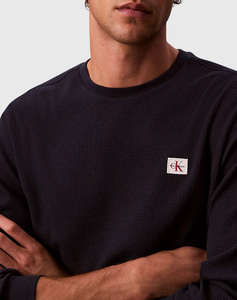 CALVIN KLEIN LS WAFFLE BADGE CREWNK TEE