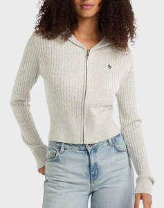 GUESS JEANS GJ LS CABLE HOODIE CARDI TRICOTAT DE DAMA