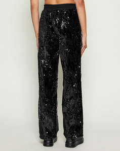 GUESS SEQUINS WIDE LEG PANTS PANTALONI DE DAMA