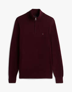 TOMMY HILFIGER PIMA ORG CTN CASHMERE ZIP MOCK