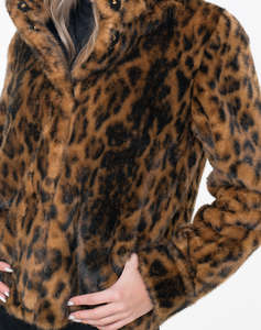 GUESS LUNA FAUX FUR LEOPARD JACKET GEACA DE DAMA