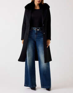 GUESS KAROLE FUR COLLAR COAT WOMEN