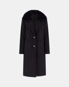 GUESS KAROLE FUR COLLAR COAT WOMEN