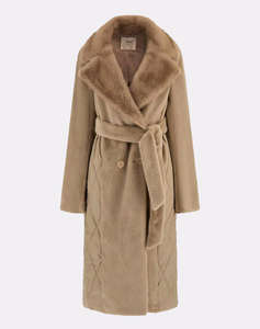 GUESS JOLE FAUX FUR MIX NYLON COAT DE DAMA