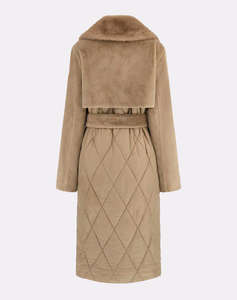 GUESS JOLE FAUX FUR MIX NYLON COAT DE DAMA